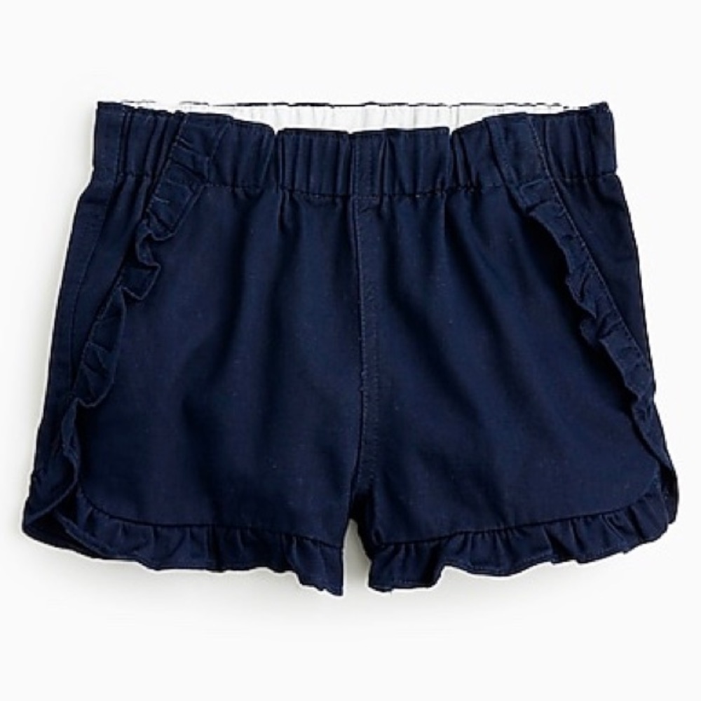 Crewcuts Girls' Chino Ruffle Pull-on Shorts Navy 6